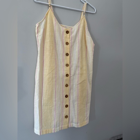 NWT RIP Curl Stripe Surf Dress Tank Dress Yellow Pink White Sundress Size M - Picture 3 of 10